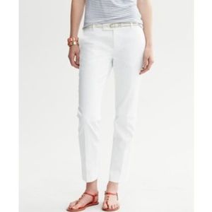 Hampton-Fit Jacquard Crop white pants